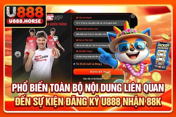 Phổ biến toàn bộ nội dung liên quan đến sự kiện đăng ký U888 nhận 88K